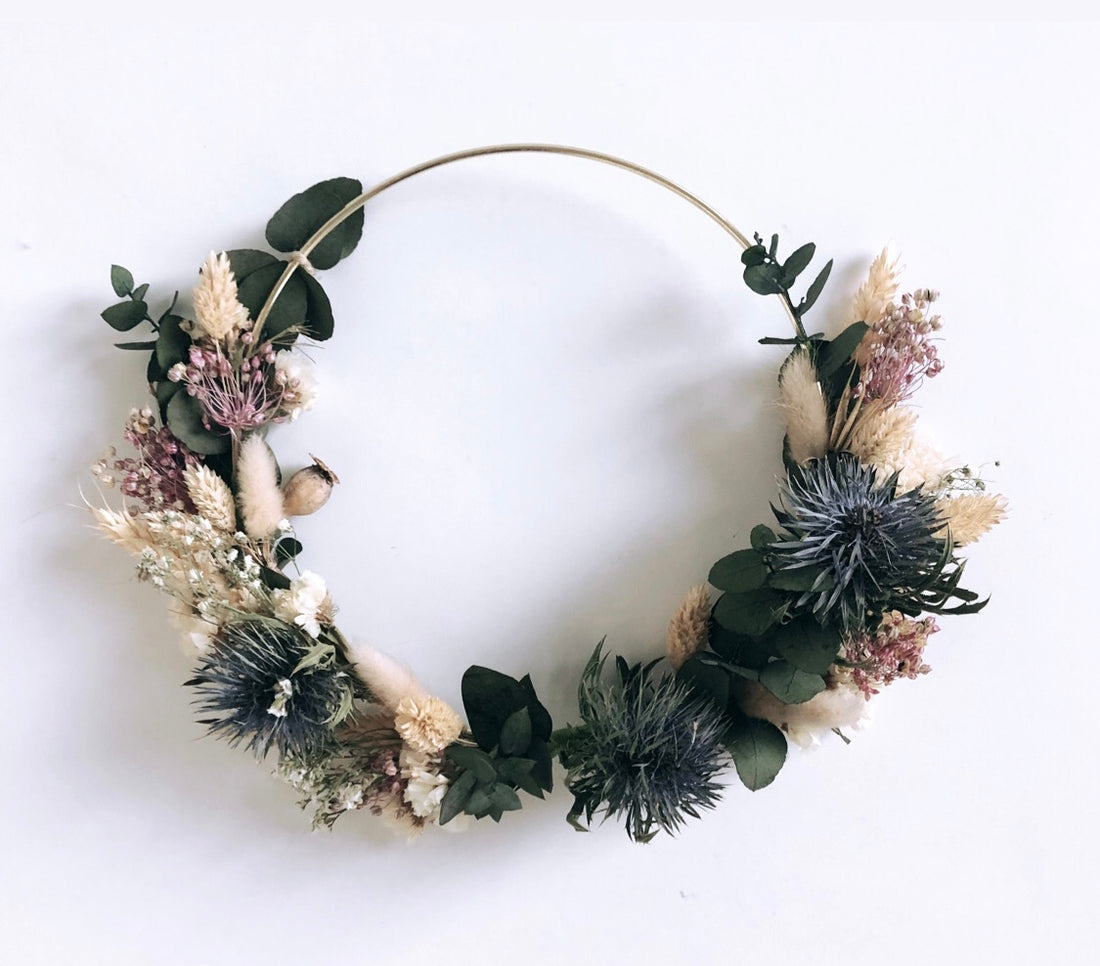 Couronne de fleurs séchées-Carmen