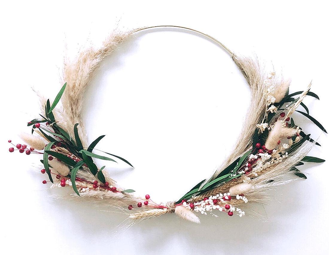 Couronne de fleurs séchées-Swann